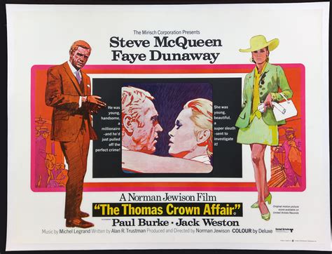 The Thomas Crown Affair Original Vintage Movie Film Quad Poster