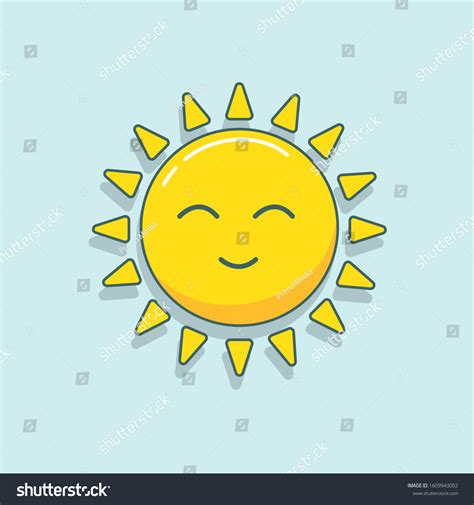 Vector Illustration Sunny Day Happy Sun Stock Vector Royalty Free