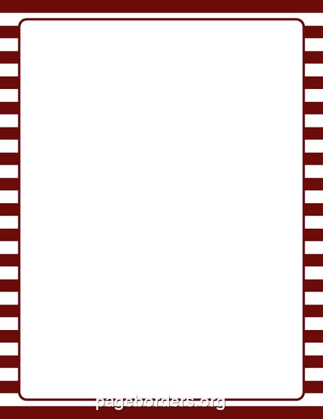 Maroon And White Striped Border Clip Art Page Border