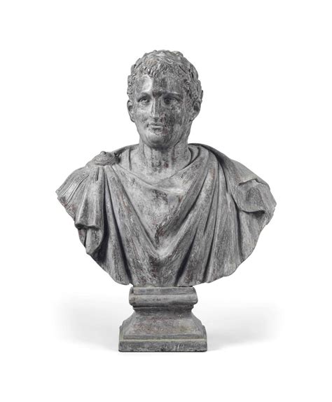 A Lead Bust Of Tiberius