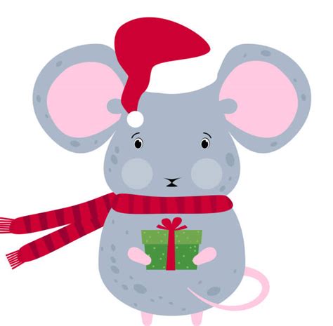Christmas Mice Clip Art Illustrations Royalty Free Vector Graphics