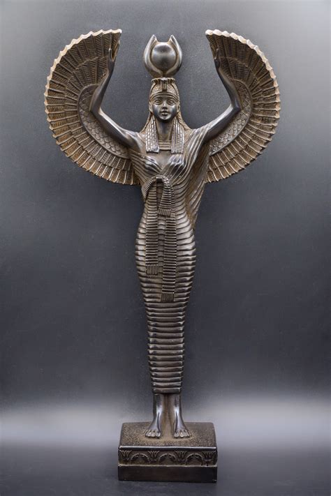 Unique Egyptian Goddess Isis Open Wings Candlestick Decorative Large
