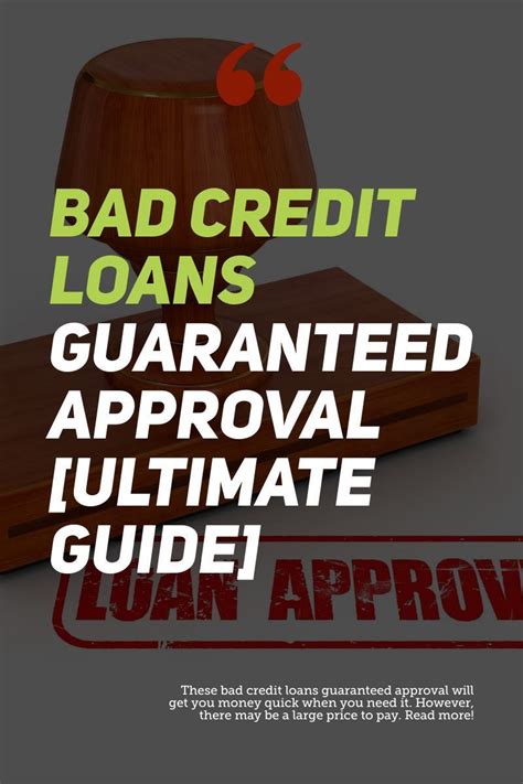 Bad Credit Loans Guaranteed Approval Ultimate Guide In 2020 No