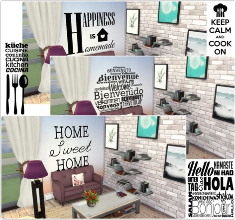 Annetts Sims 4 Welt Wall Deco Saying