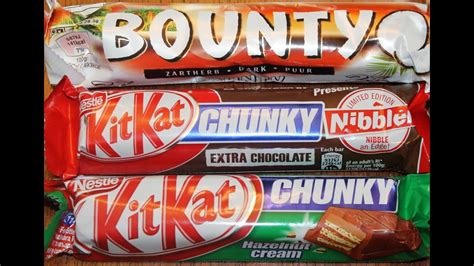 Kit Kat Chunky Extra Chocolate And Hazelnut Cream And Bounty Dark Candy