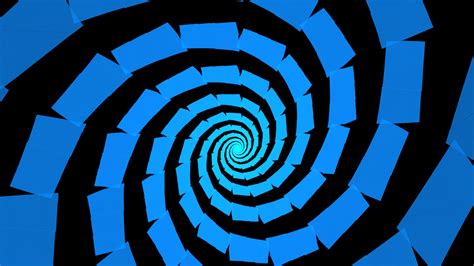 Blue Geometric Spiral Shapes Abstraction Wallpaper Black Background 4k