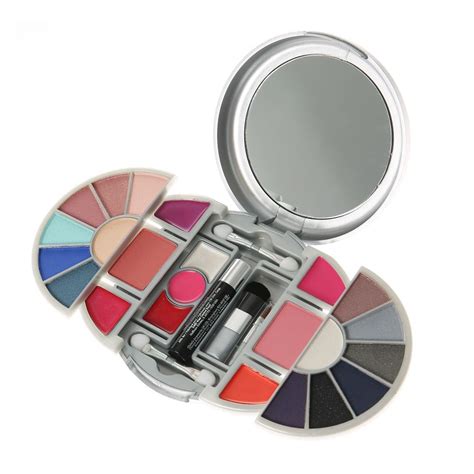 Silver Compact Mirror Full Face Makeup Set Makeup Set Full Face
