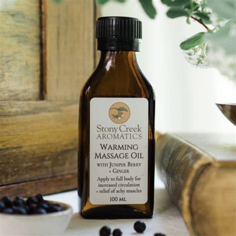 Warming Massage Oil With Juniper Berry And Ginger Jessicas Apothecary And Spa