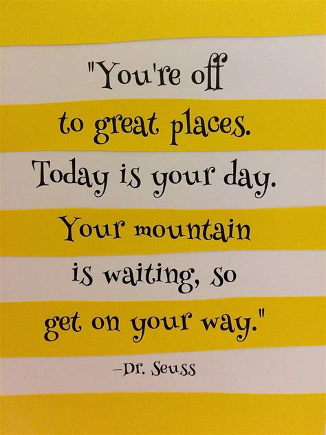 Oh The Places Youll Go Dr Seuss Wall Quote Yellow And