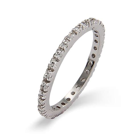 Diamond Cz Stackable Eternity Band In Sterling Silver Eve S Addiction