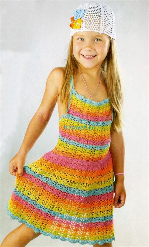 Платье крючком для девочки 5 6 лет Хитсовет