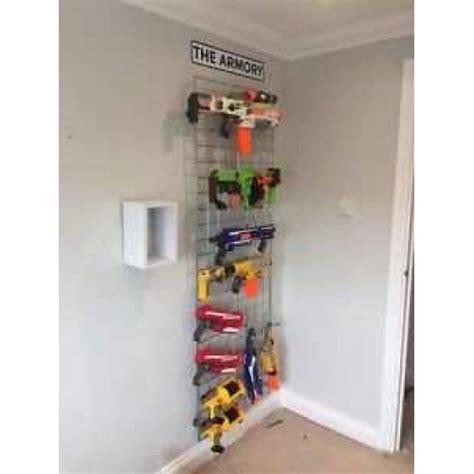Wall control peg board and metal pegboard tool organizer kits for the garage, kitchen, home or office wall. Yorkshire Displays Ltd | Nerf Gun Wall Display Toy Storage