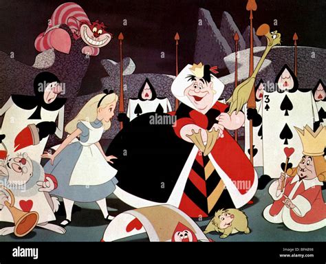 White Rabbit Alice Queen Of Hearts Alice In Wonderland 1951 Stock