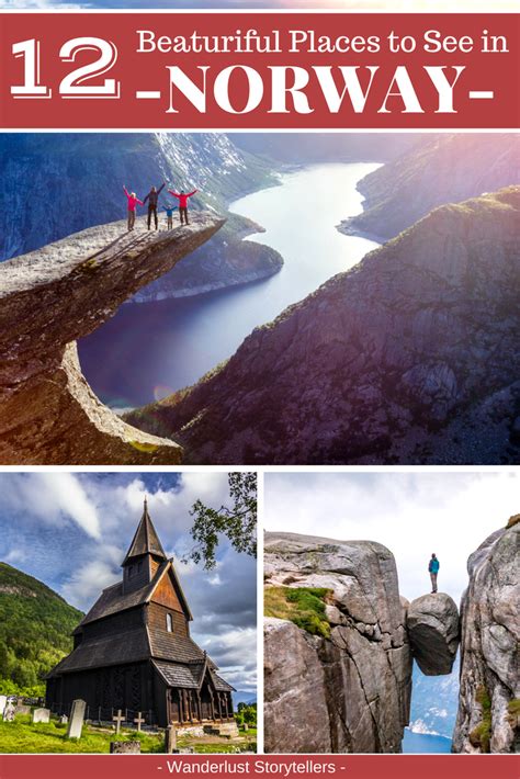 Two Pictures With The Words Beautiful Places To See In Norway And An