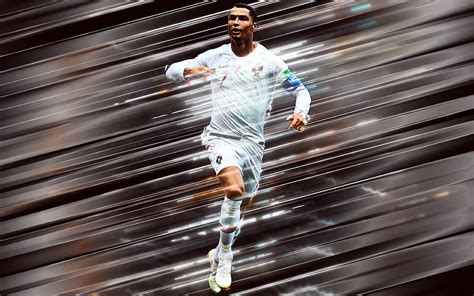 Cristiano Ronaldo Portugal National Football Team Striker White