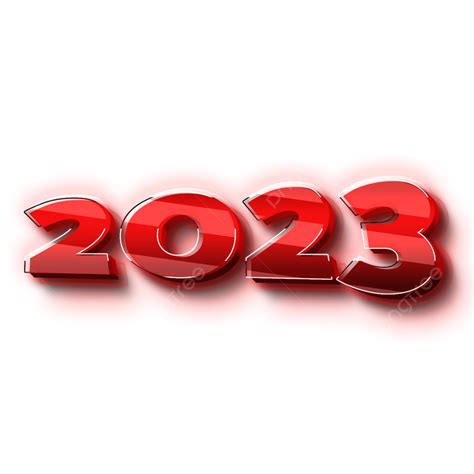 2023 Glow Red Text Effect 2023 Glow Text New Year Png Transparent