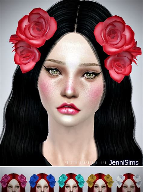 Downloads Sims 4 Sets Of Accessory Flowers For Hair Sims Hair