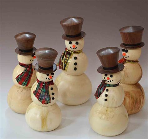 Dennis Liggett Wood Christmas Decorations Wood Snowman Wood Turning
