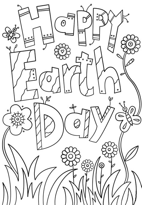 Plus these earth day printable coloring pages are so good for kids as they work on strengthening those fine motor skill to get ready for writing! Happy Earth Day Coloring Page - Free Printable Coloring ...