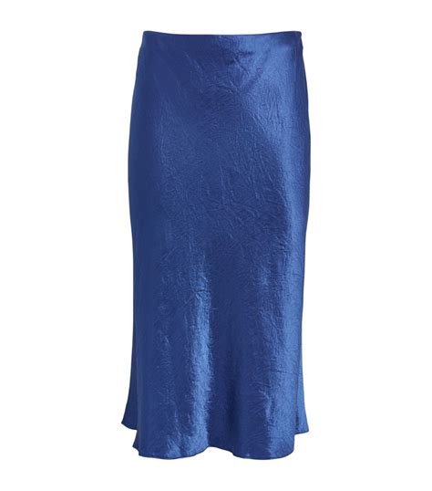 Womens Vince Blue Slip Midi Skirt Harrods Uk