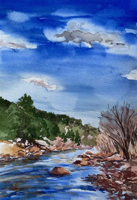 Arkansas River Original Watercolor Painting In 2020 Plein Air