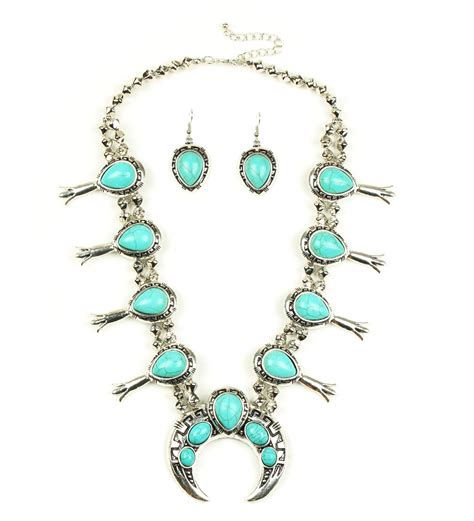 Latest New Squash Blossom Necklace Turquoise Squash Blossom Earring