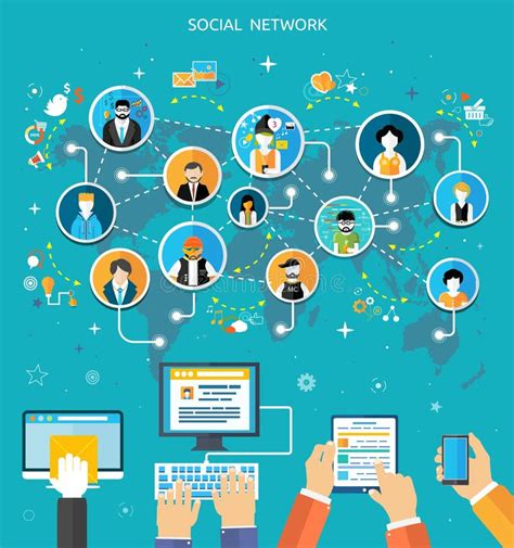 Social Media Network Connection Concept Stock Vector Illustration Of