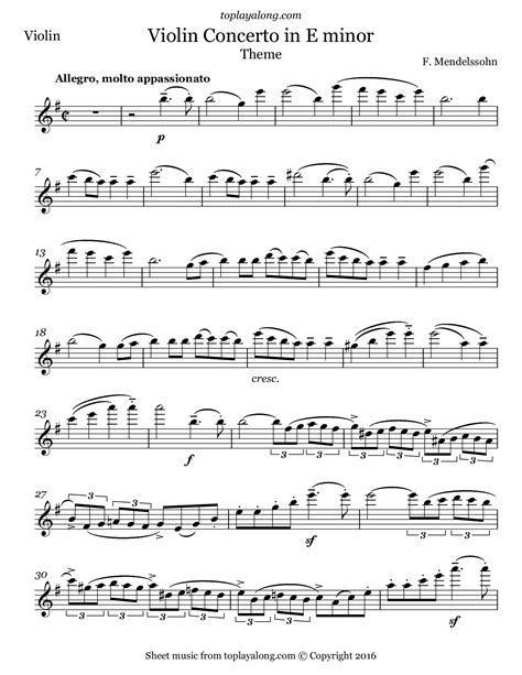 Violin Concerto In E Minor Op 64 Theme
