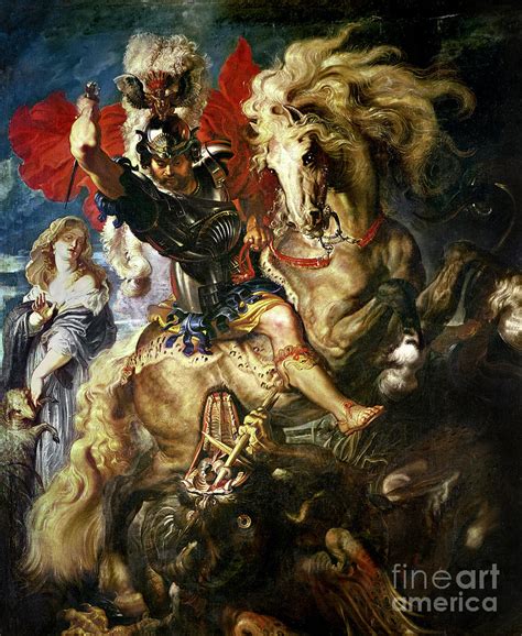 Saint George And The Dragon Painting By Peter Paul Rubens Pixels Merch