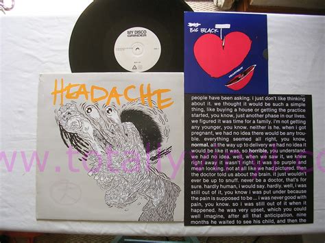 Totally Vinyl Records Big Black Headache 12 Inch 7 Inch Vinyl