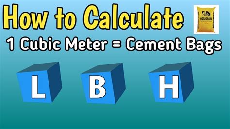 how to Calculate quantity of 50kg cement bags in 1 cubic meter, what is
