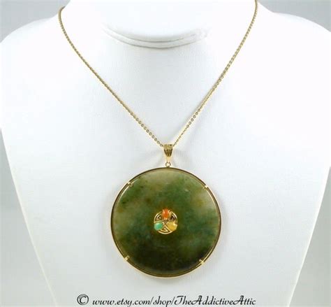 Jade Pendant Very Large Highly Polished Disc By Theaddictiveattic