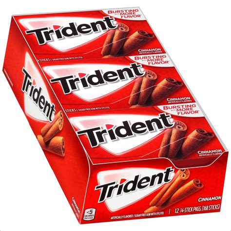 Trident Cinnamon Sugar Free Gum With Xylitol 12 Packs 168 Pieces