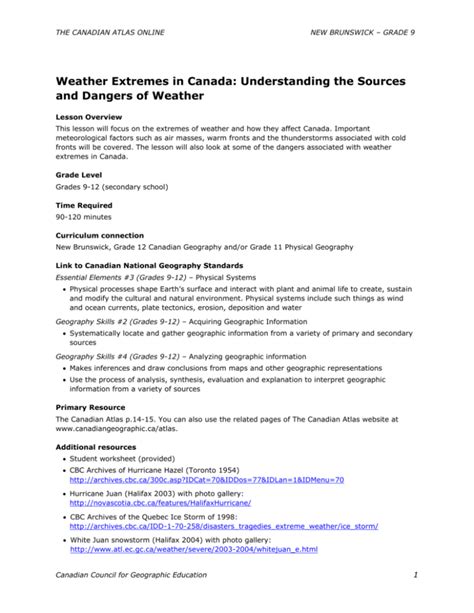 Weather Extremes In Canada Understanding The Sources And