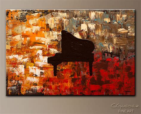 Grand Piano Abstract Painting On Canvas Music Abstract