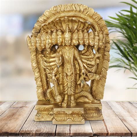 Buy Kartique Virat Roop Of Lord Vishnu In Brass Idol Large Vishnu
