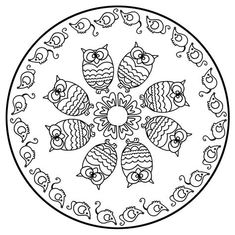 Cute Owls Mandala Mandalas With Animals