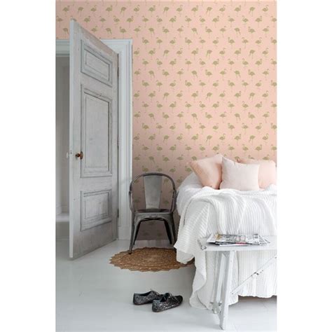Esta Home Lovett Flamingo Wallpaper Peach Dd138994 Rona