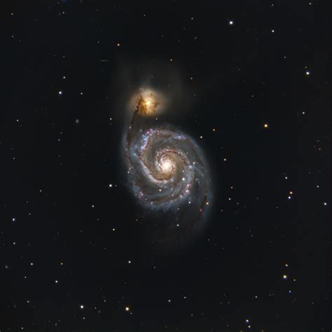 Messier 51 Whirlpool Galaxy Telescope Live