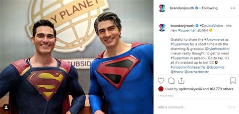 Crisis On Infinite Earths First Look Brandon Routh Superman And Tyler