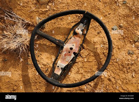 Old Broken Steering Wheel Stock Photo Alamy