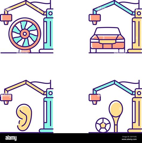 Manufacturing Process Rgb Color Icons Set Stock Vector Image And Art Alamy