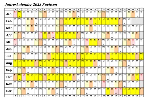 Jahreskalender 2023 Sachsen Mit Feiertagen | The Beste Kalender