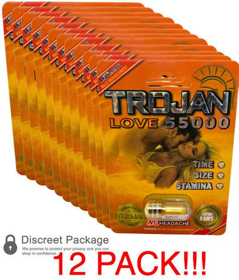 12x Trojan Love 55000 Male Sexual Enhancement Supplement Guaranteed Icommerce On Web