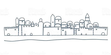 Silhouette Of Old Jerusalem Illustration Stock Vector Art