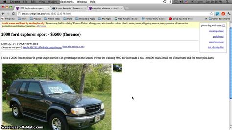 To list a car for sale on craigslist, click on post to classifieds. Craigslist Muscle Shoals Alabama Used Cars and Trucks ...