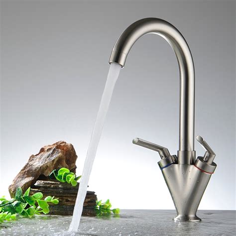 A busy kitchen implies that there is a lot of cleaning and filling. Brooks Dual Handle Kitchen Sink Faucet - Funitic