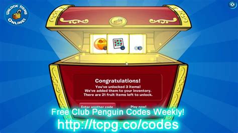 Unlocking All Innocent Fruit Code Items On Club Penguin Youtube