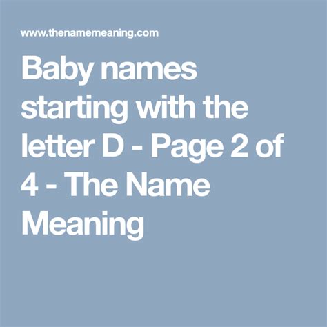 Baby Girl Names Starting With D Latest