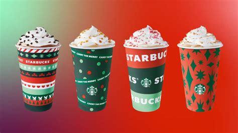 Starbucks Christmas Holiday Cups Food Drink Menu Blends